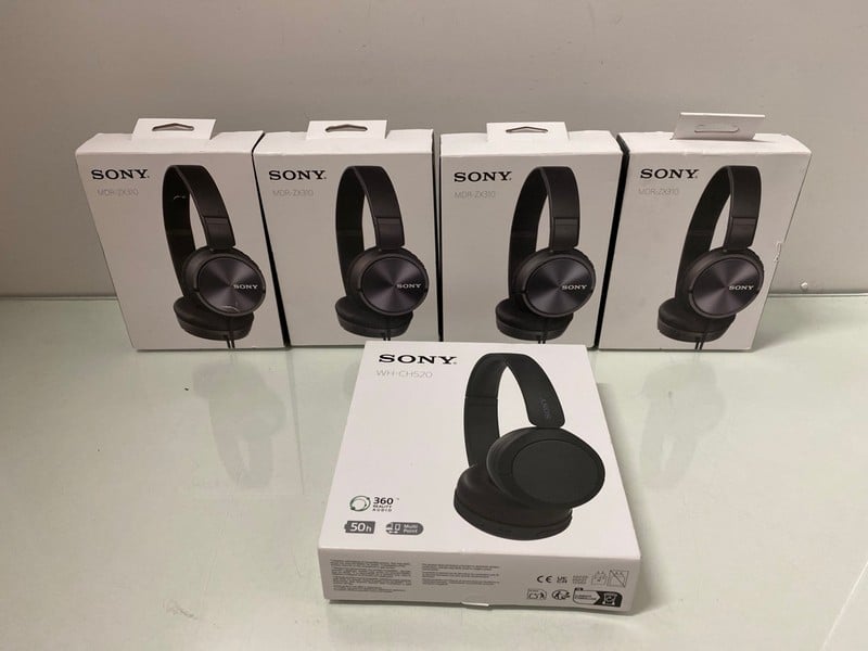QTY OF SONY HEADPHONES INC WH-CH520 WIRELESS OVER 