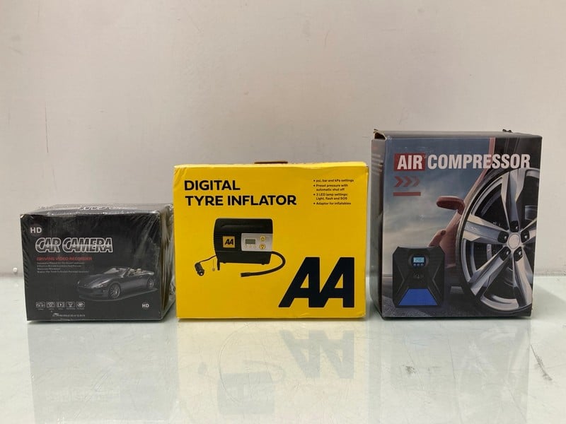 3 X CAR ITEMS TO INC CAR CAMERA DASH CAM (SEALED)