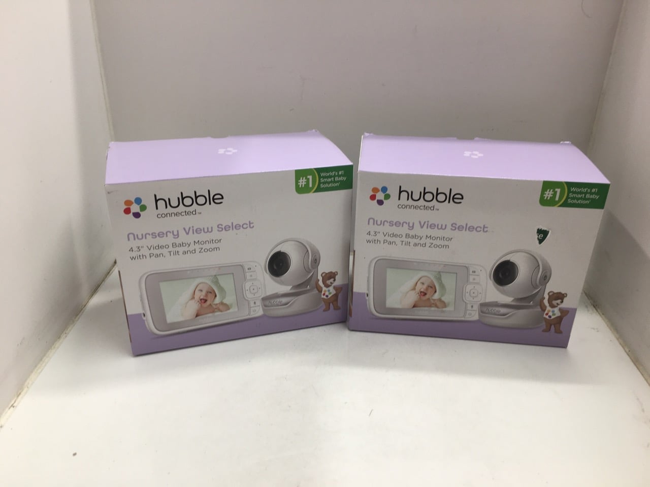 2 X HUBBLE VIEW SELECT 4.3" BABY MONITOR WITH CAME