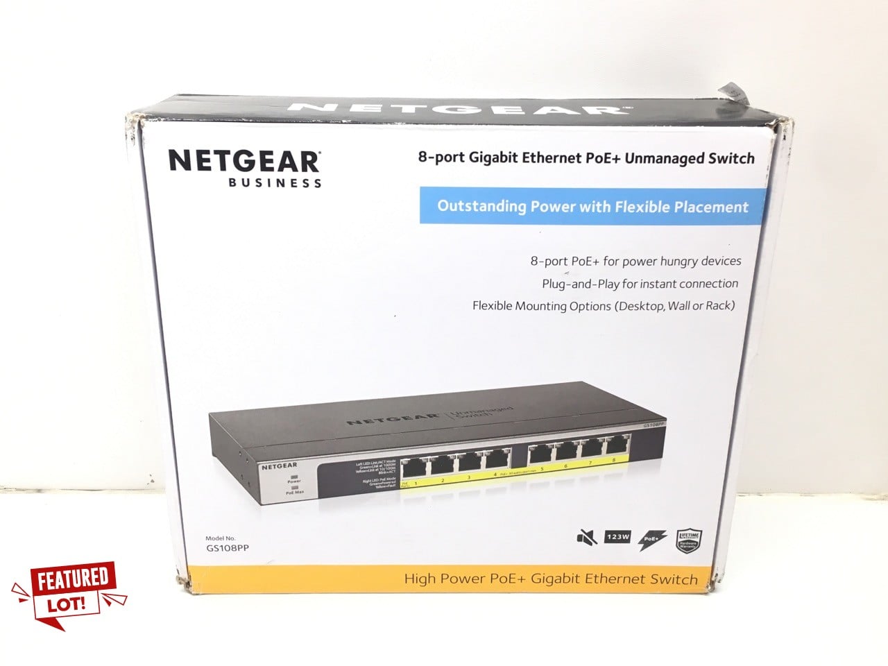 NETGEAR 8 PORT POE SWITCH (GS108PP) | UNMANAGED GI