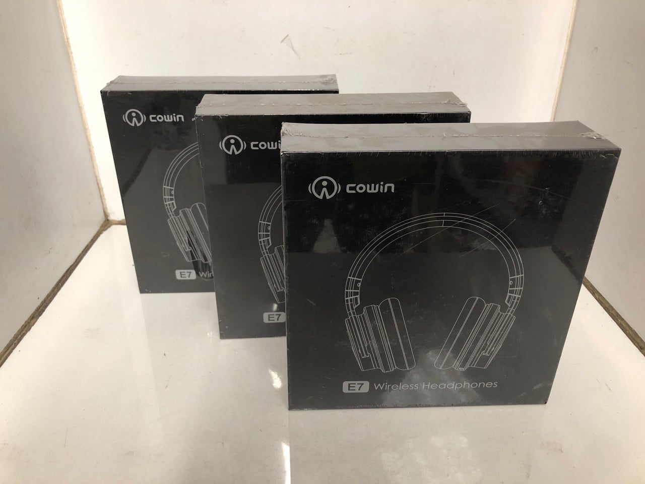 3 X COWIN E7 WIRELESS HEADPHONES (SEALED) COMBINED