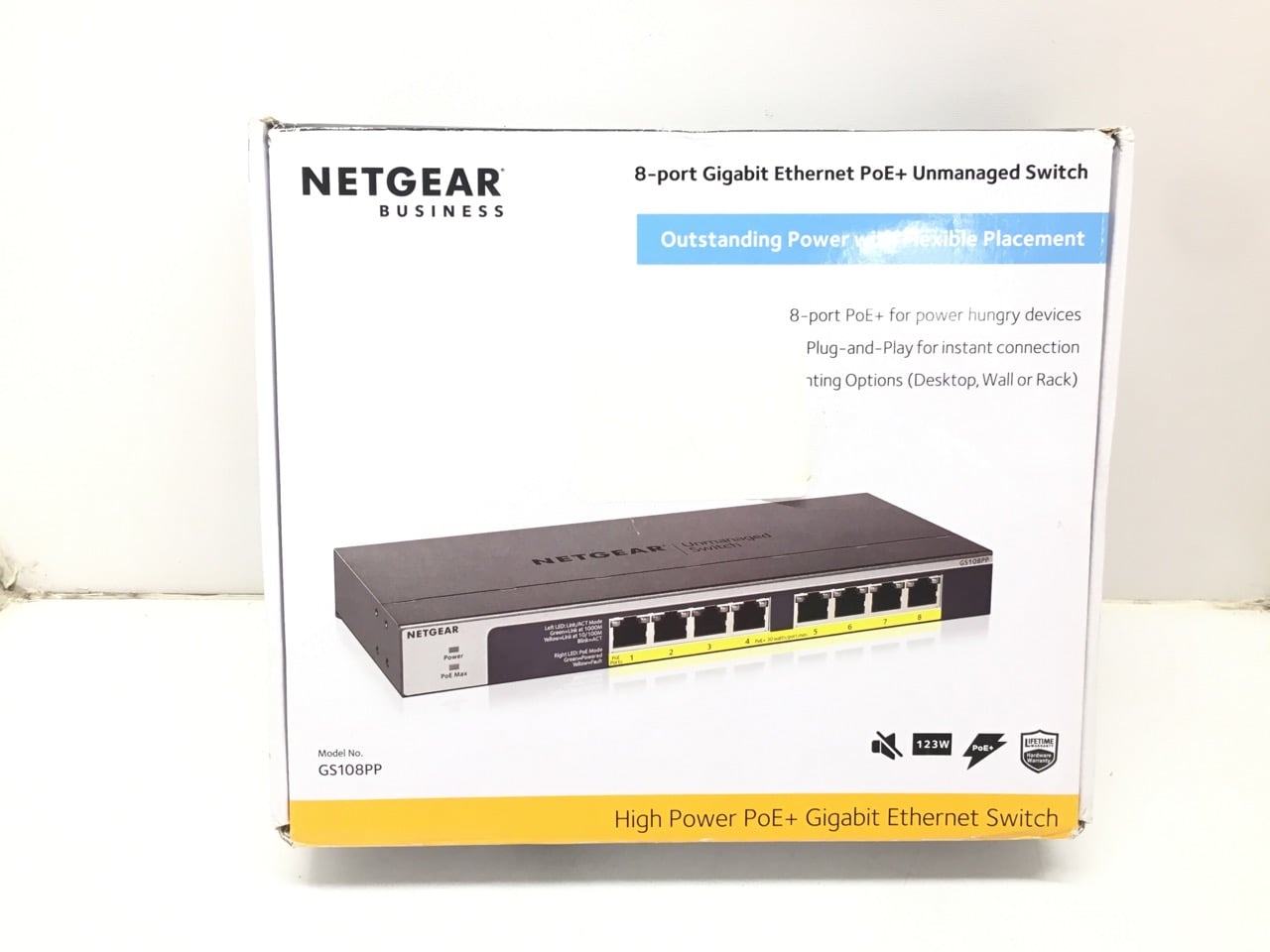 NETGEAR 8 PORT POE SWITCH (GS108PP) | UNMANAGED GI