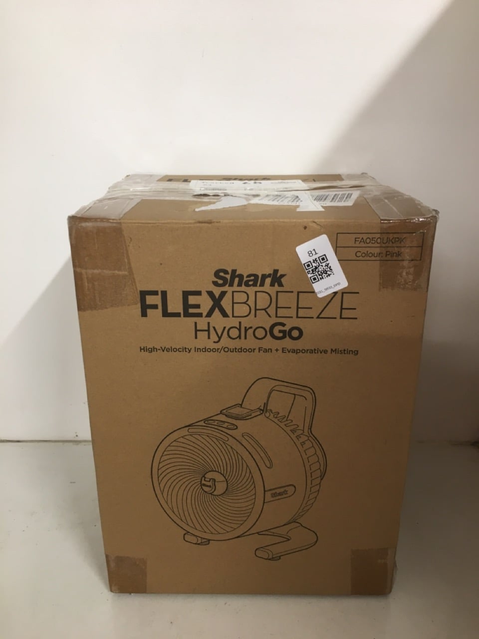 SHARK FLEXBREEZE HYDROGO CORDLESS FAN, POWERFUL PO