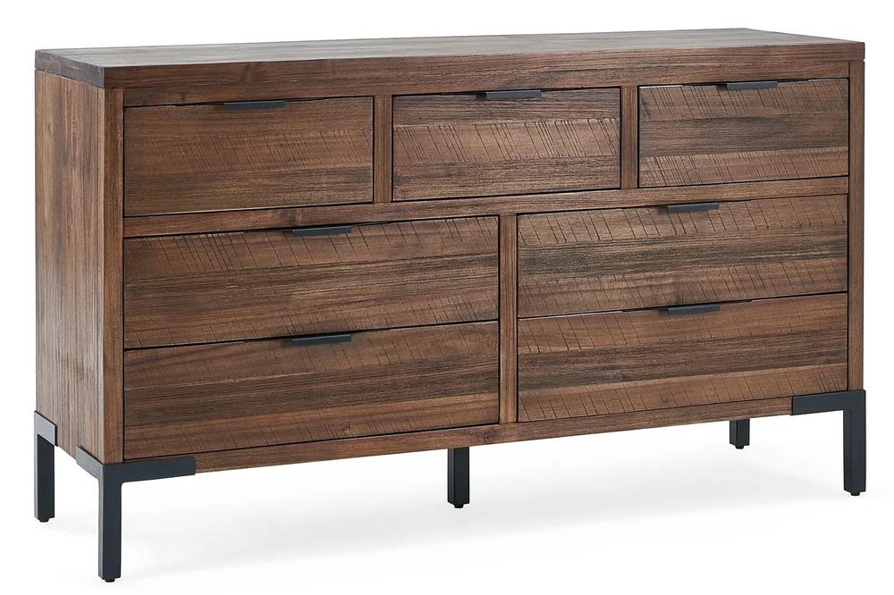 OAK FURNITURELAND DETROIT SOLID HARDWOOD AND METAL