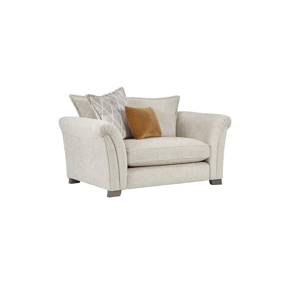 OAK FURNITURELAND ASHBY HIGH BACK LOVESEAT IN CREA