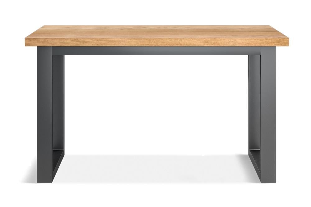 OAK FURNITURELAND MAINE NATURAL SOLID OAK & METAL 