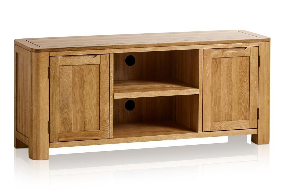 OAK FURNITURELAND ROMSEY NATURAL SOLID OAK LARGE U