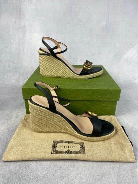 Gucci Leather Platform Shoes, Box, Dustbag - Size 