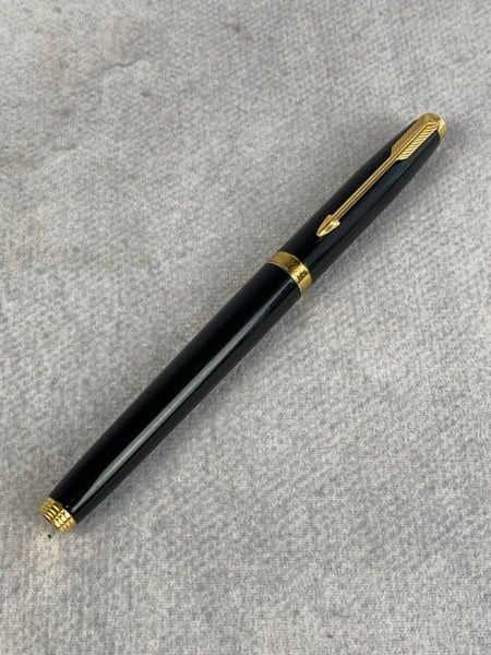 Parker Black And Gold, Gold Plated Pen (VAT Only P
