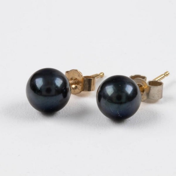 9K Yellow Cultured Pearl Stud Earrings, 0.9g