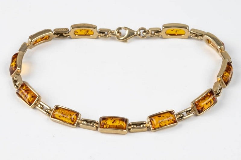 9K Yellow Amber Bracelet, 19cm, 9.4g (Clasp only i