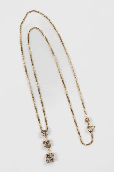 9ct Yellow Gold Diamond Cluster Pendant, 2.6x0.7cm