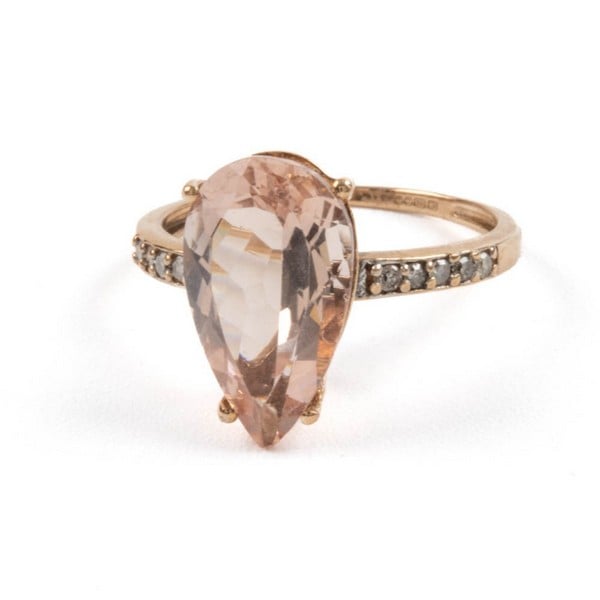 9ct Rose Gold Morganite and Diamond Dress Ring, Si