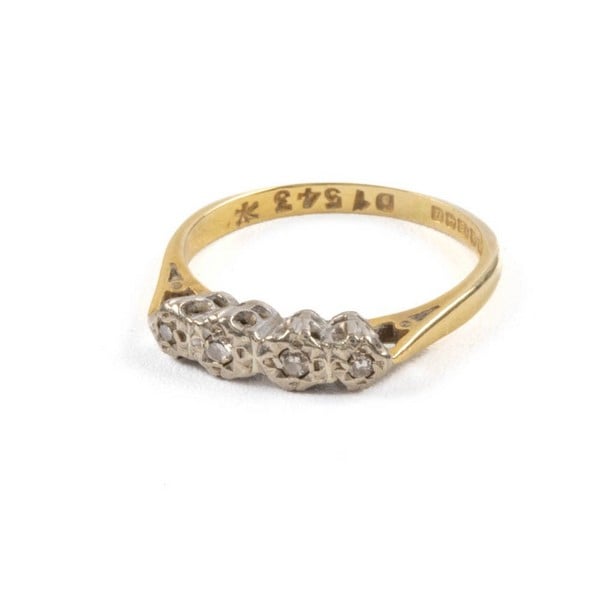 18ct Yellow and White Gold Diamond Half Eternity R