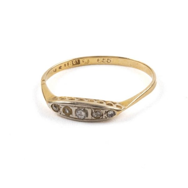 18K Yellow Diamond Half Eternity Ring, Size O, 1.4