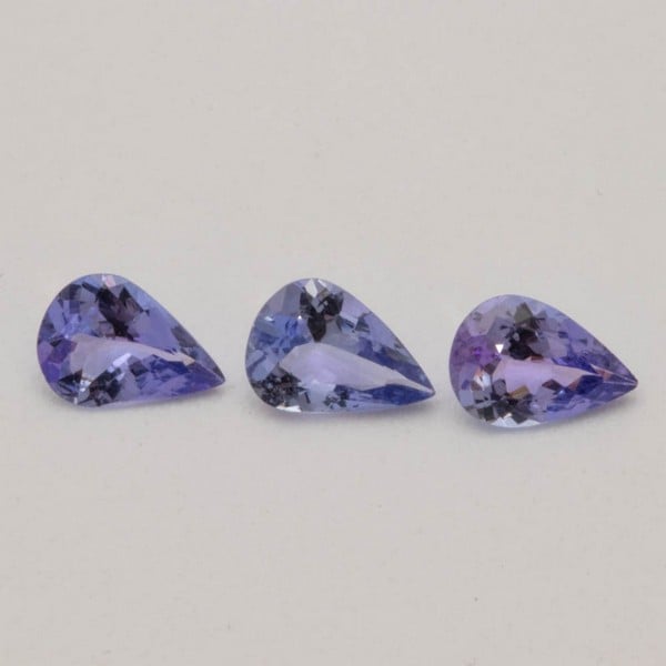 1.48ct Tanzanite Faceted Pear-cut Trio of Gemstone