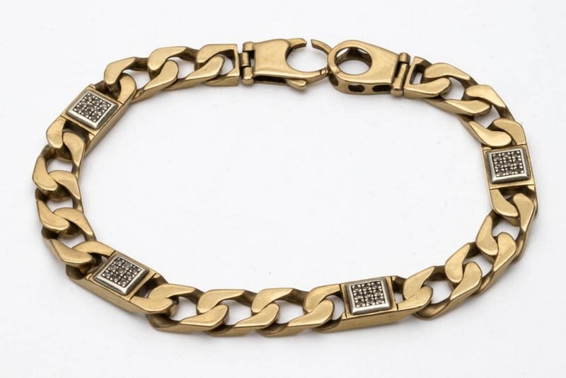 9K Yellow Diamond Pavé Curb Bracelet, 21cm, 31.6g 