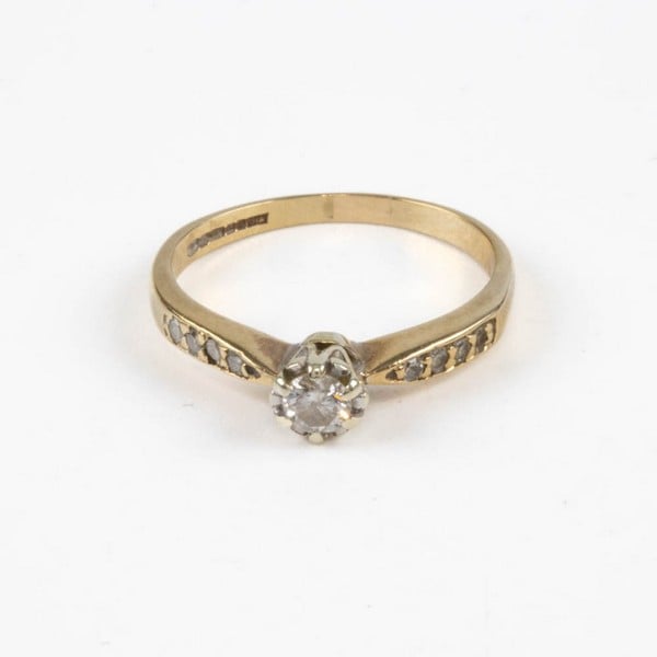 9ct Yellow Gold 0.25ct Diamond Solitaire Ring with