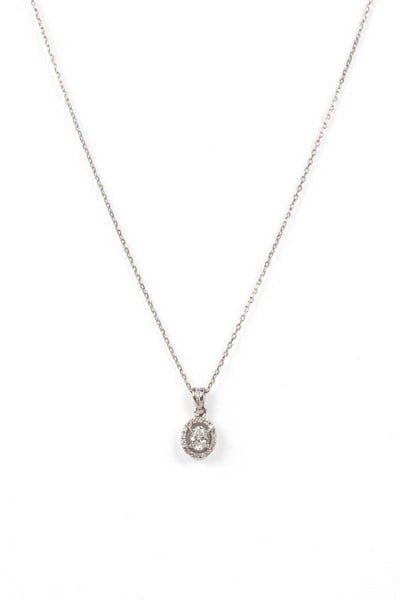 Platinum 950 Diamond with Halo Pendant and Chain, 
