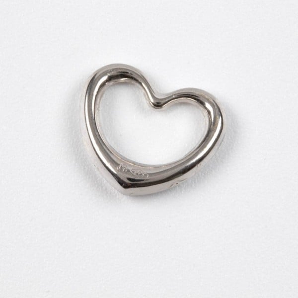 9K White Heart Pendant, 0.4g
