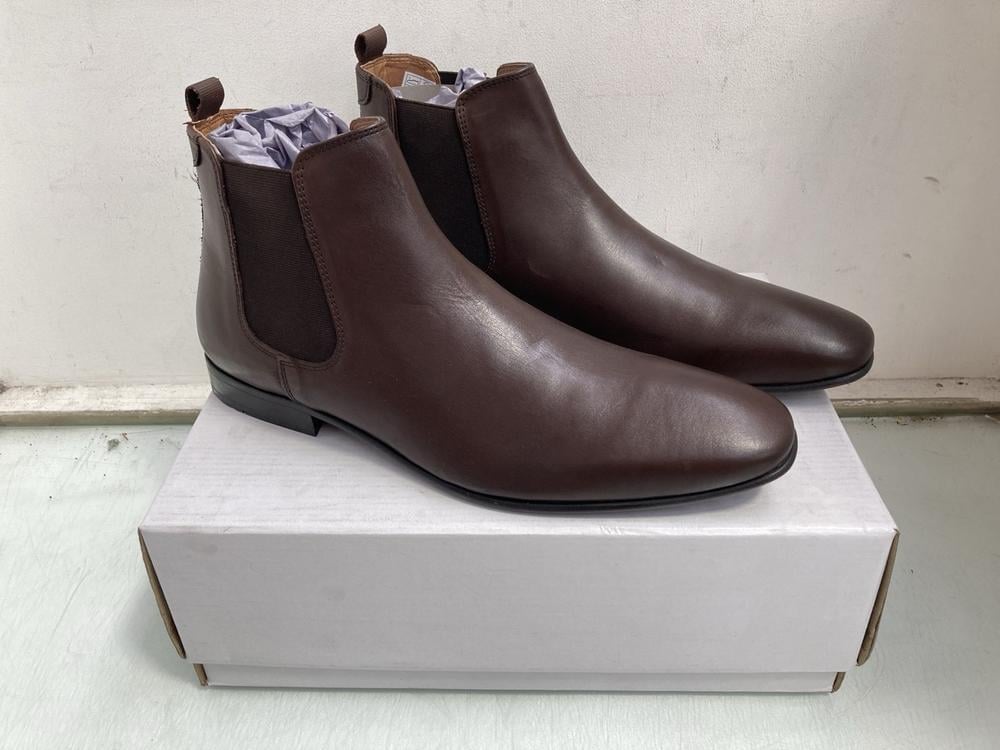 FIND ALBANY LEATHER MENS CHELSEA BOOTS IN CHOCOLAT