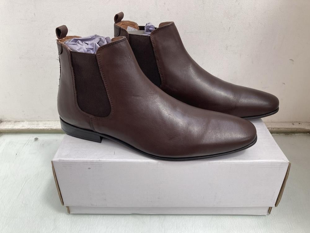 FIND ALBANY LEATHER MENS CHELSEA BOOTS IN CHOCOLAT