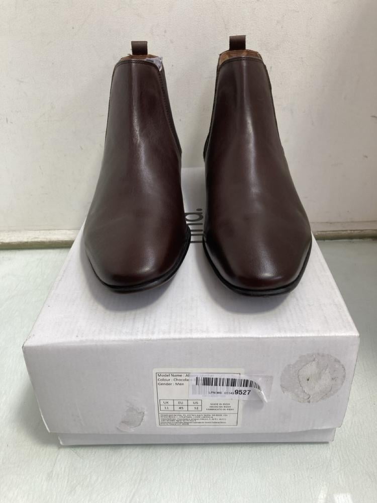 FIND ALBANY LEATHER MENS CHELSEA BOOTS IN CHOCOLAT