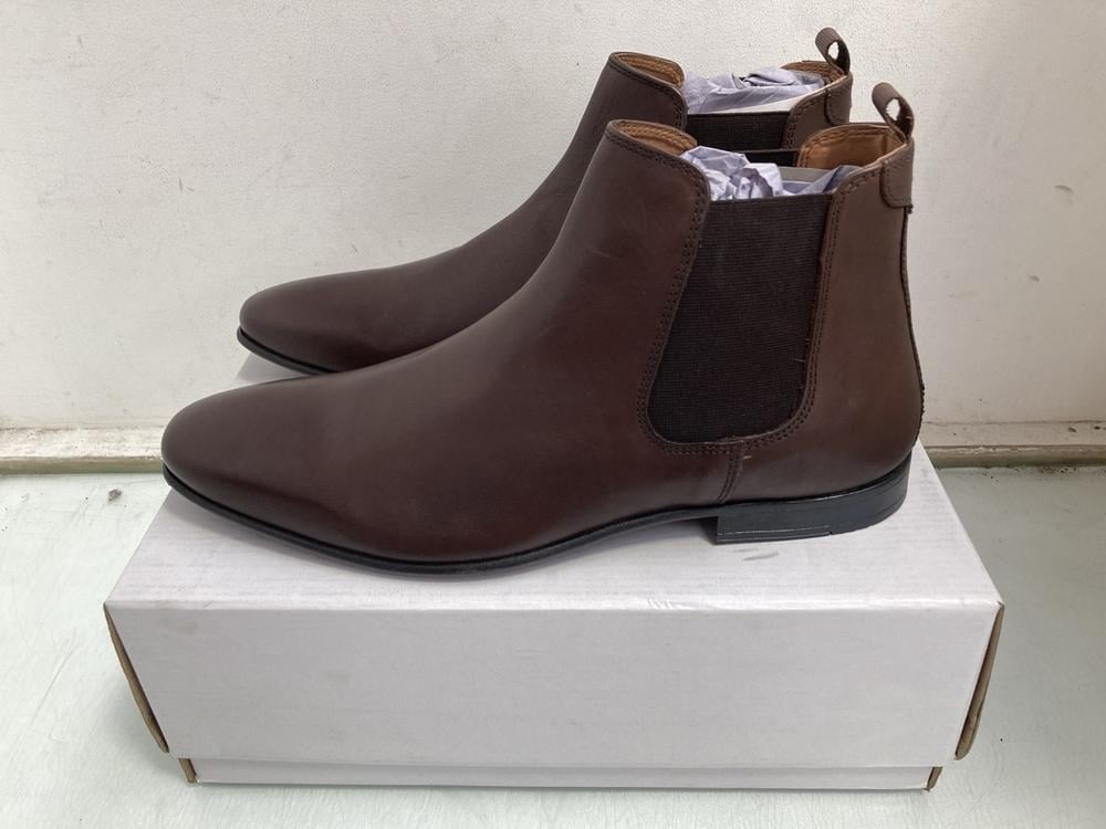 FIND ALBANY LEATHER MENS CHELSEA BOOTS IN CHOCOLAT