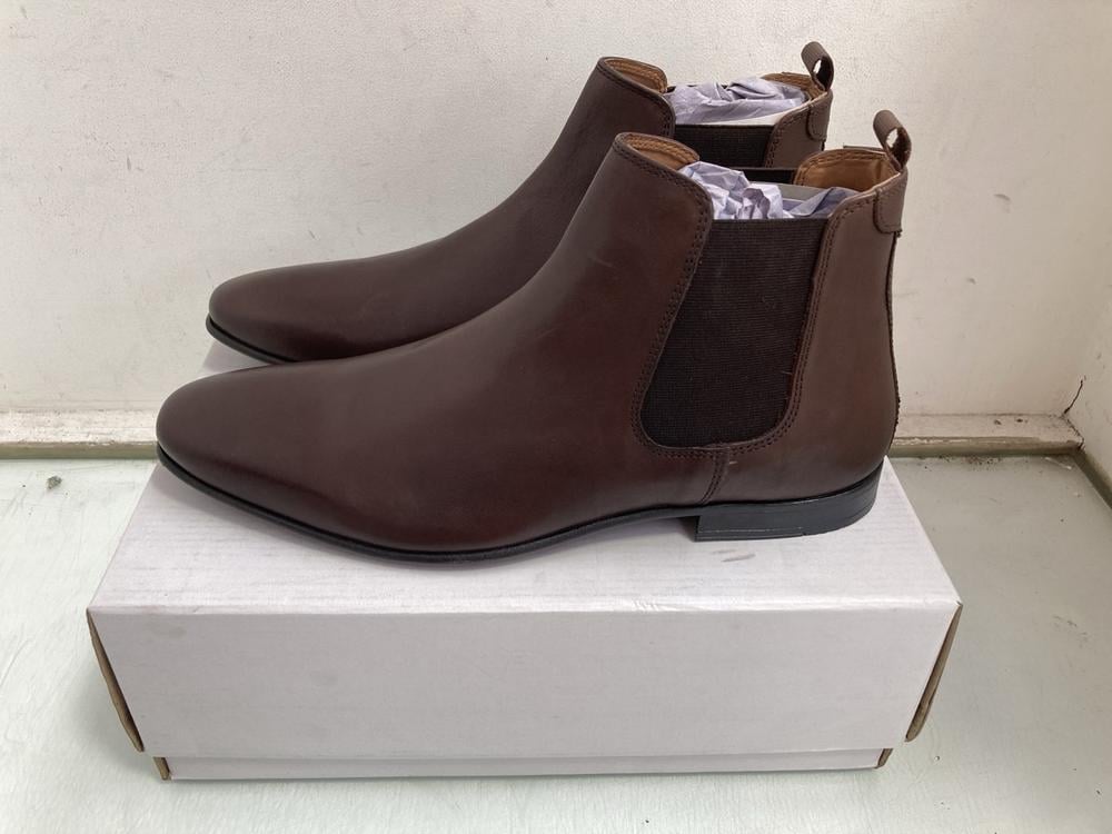 FIND ALBANY LEATHER MENS CHELSEA BOOTS IN CHOCOLAT
