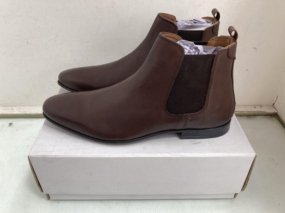 FIND ALBANY LEATHER MENS CHELSEA BOOTS IN CHOCOLAT