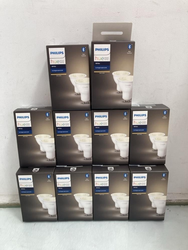 10 X PACKS OF PHILIPS HUE 2 X SINGLE BULB GU10 WHI