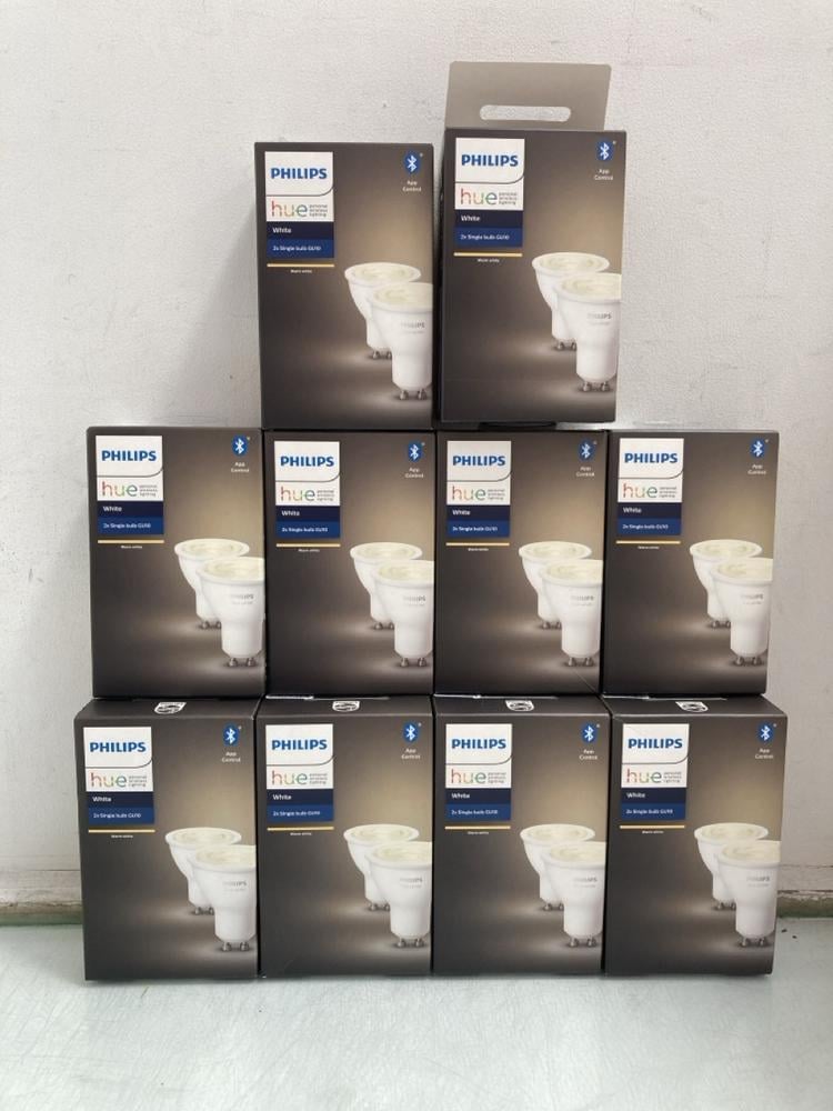 10 X PACKS OF PHILIPS HUE 2 X SINGLE BULB GU10 WHI
