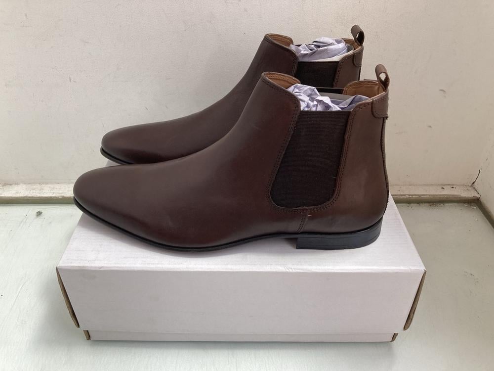 FIND ALBANY LEATHER MENS CHELSEA BOOTS IN CHOCOLAT