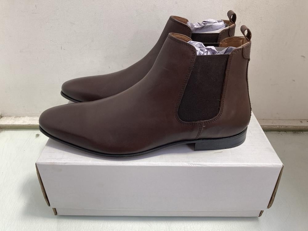 FIND ALBANY LEATHER MENS CHELSEA BOOTS IN CHOCOLAT