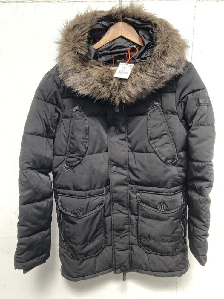 SUPERDRY CHINOOK PARKA IN BLACK: SIZE L - ORIGINAL