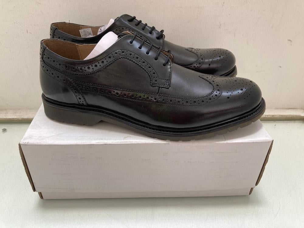 FIND ABBOTT BLACK POLIDO LEATHER SHOES: SIZE UK 11