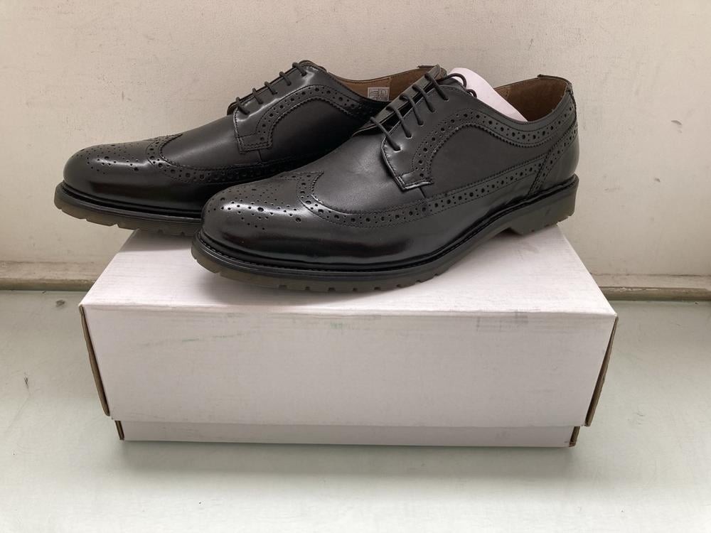 FIND ABBOTT BLACK POLIDO LEATHER SHOES: SIZE UK 11