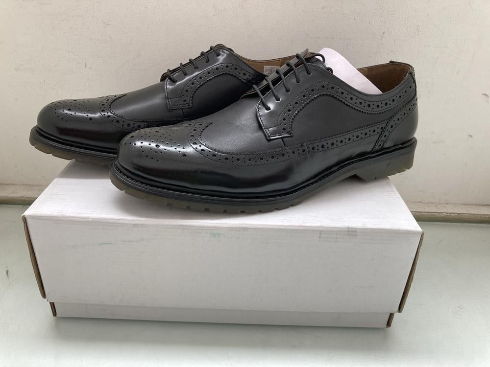 FIND ABBOTT BLACK POLIDO LEATHER SHOES: SIZE UK 11
