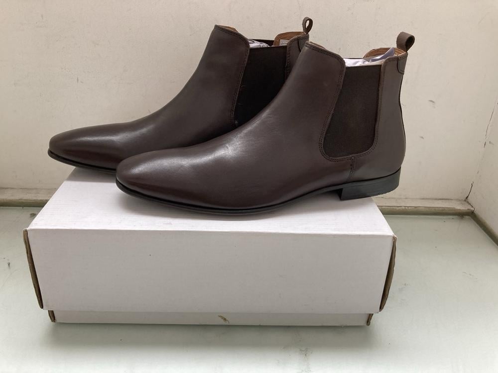 FIND ALBANY LEATHER MENS CHELSEA BOOTS IN CHOCOLAT
