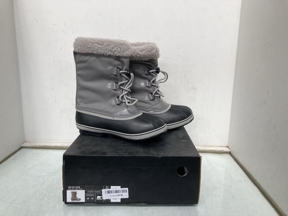 SOREL YOOT PAC NYLON WATERPROOF SNOW BOOTS IN GREY