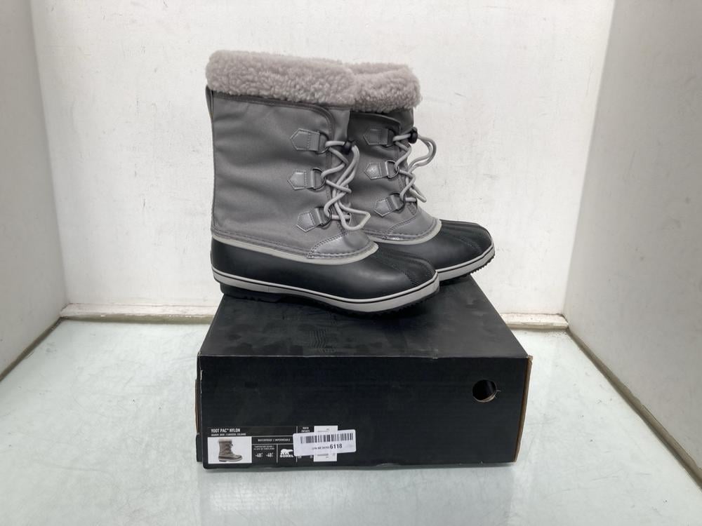 SOREL YOOT PAC NYLON WATERPROOF SNOW BOOTS IN GREY