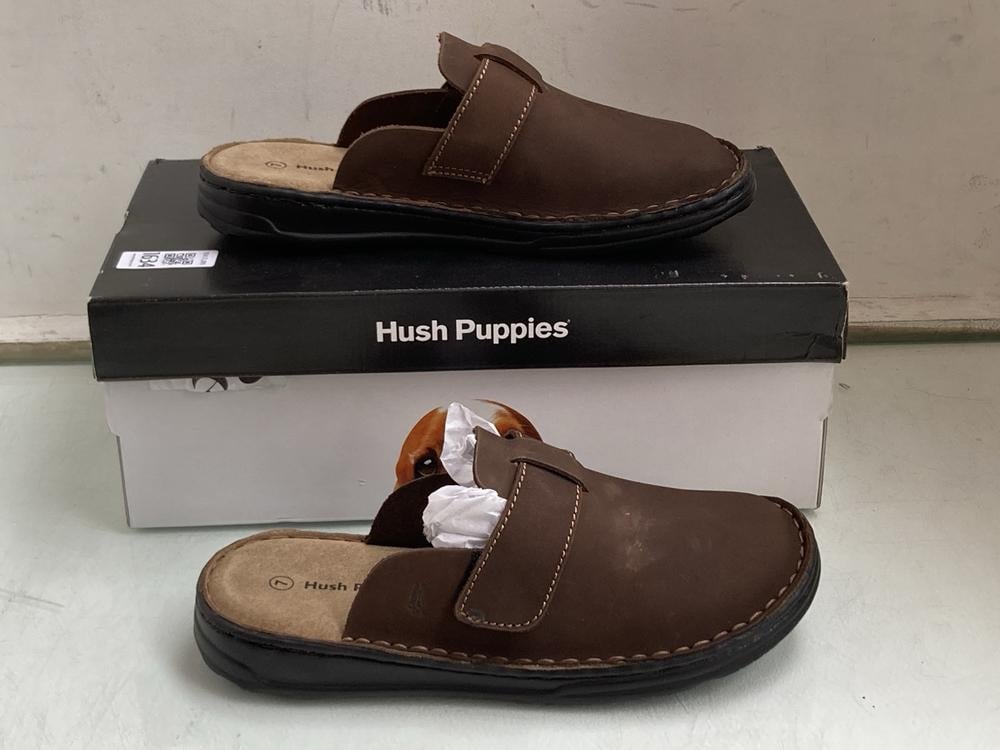 HUSH PUPPIES MENS EDWARD MULES IN BROWN - UK 7: LO