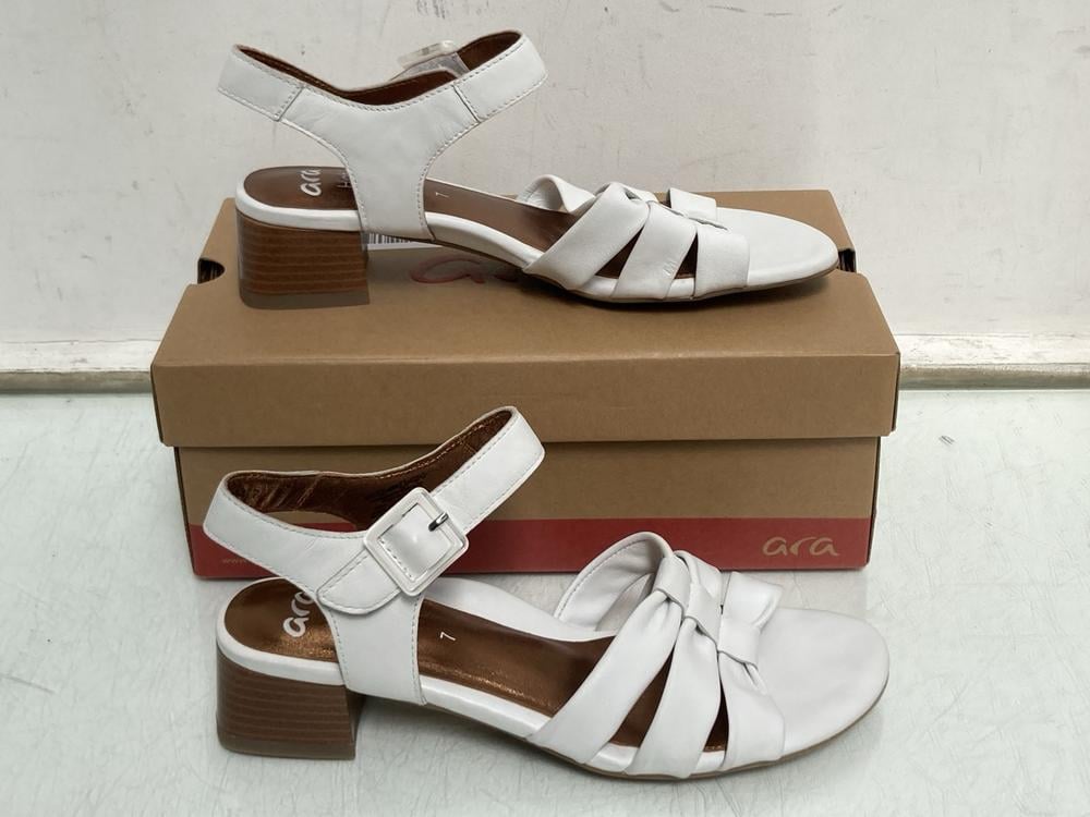 ARA WOMENS HEELED SANDALS IN WHITE - UK 7: LOCATIO