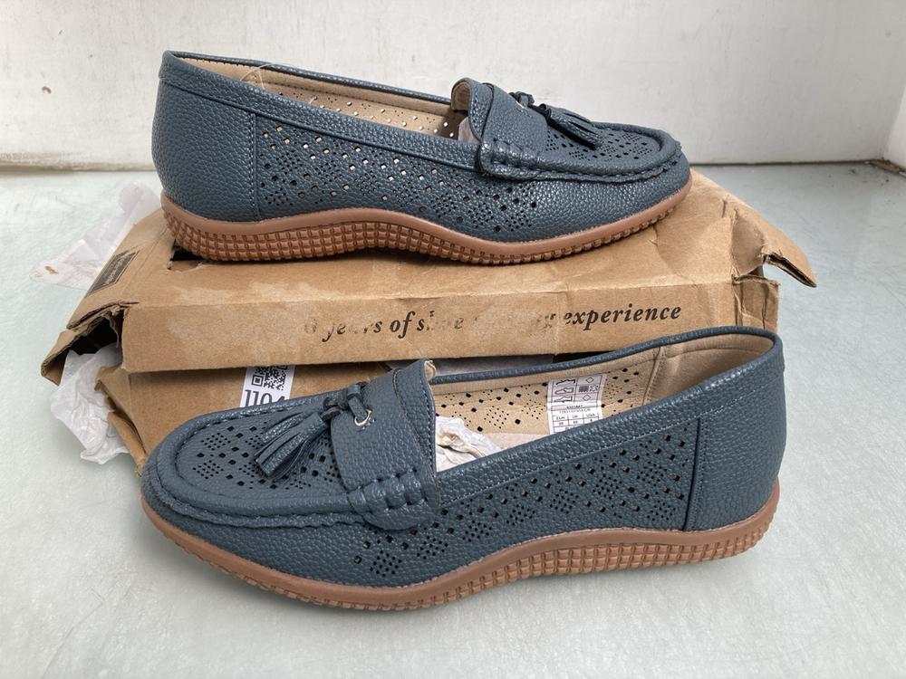 CUSHION WALK MOCCASIN BLUE/GREY SHOES UK SIZE 6: L