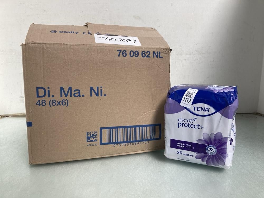 QTY OF TENA DISCREET PROTECT NIGHT PADS: LOCATION 