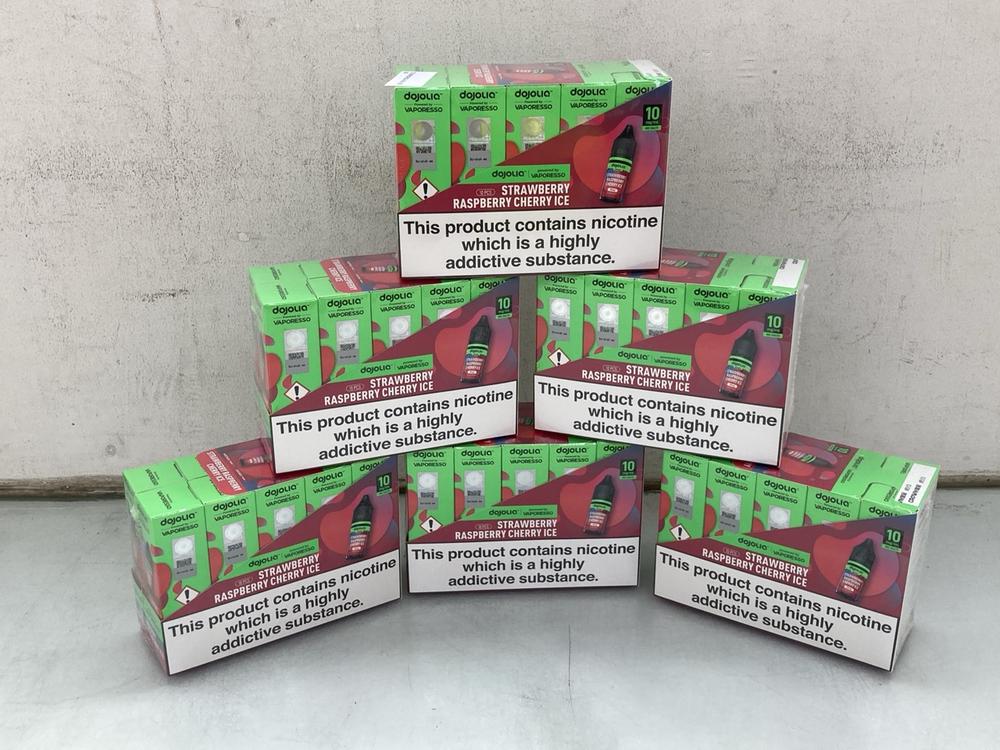 6 X DOJOLIQ STRAWBERRY RASPBERRY CHERRY ICE VAPE L