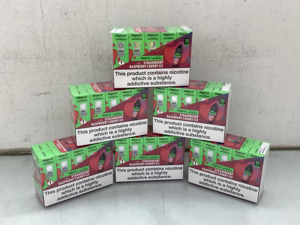 6 X DOJOLIQ STRAWBERRY RASPBERRY CHERRY ICE VAPE L