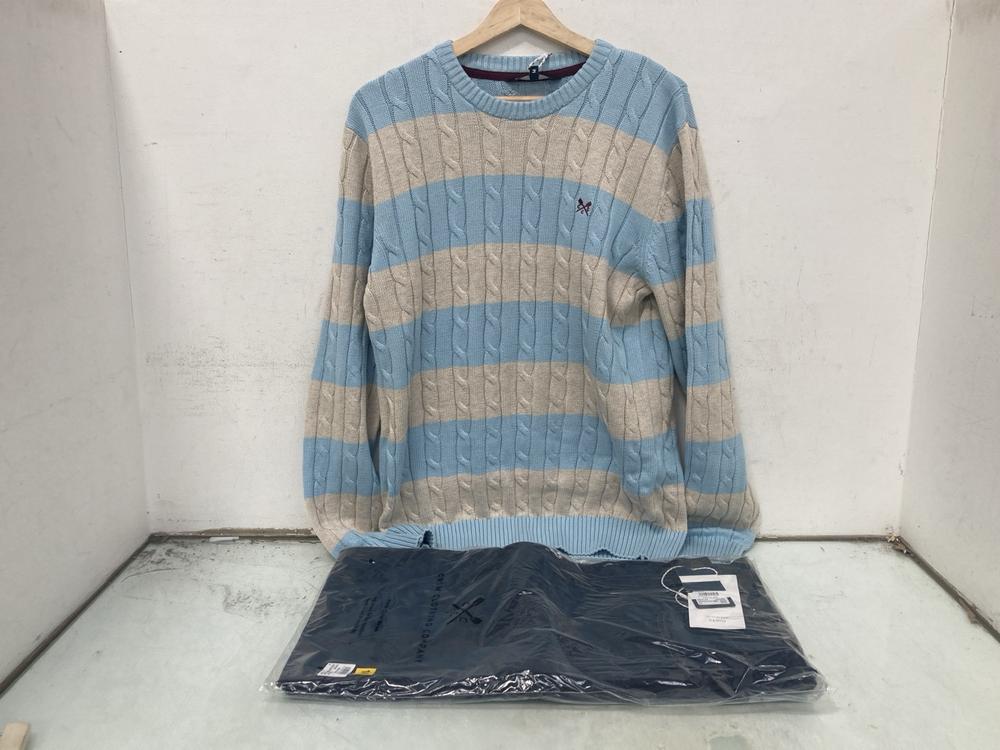 CREW CLOTHING OARSMAN STRIPE CREW NECK JUMPER UK S