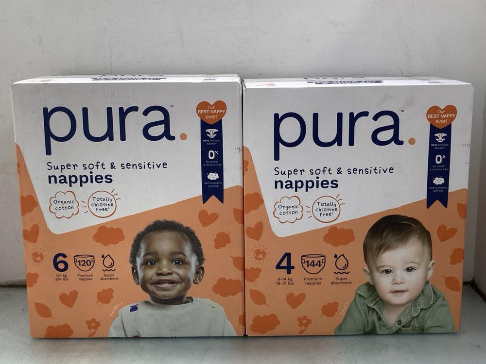 QTY OF PURA SIZE 4 SUPER SOFT AND SENSITIVE NAPPIE