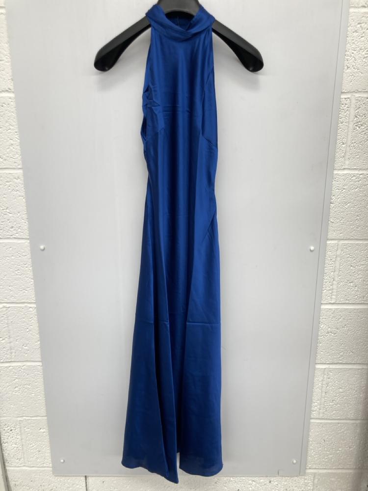 OMNES SEYCHELLES DRAPE BACK DRESS IN NAVY UK SIZE 